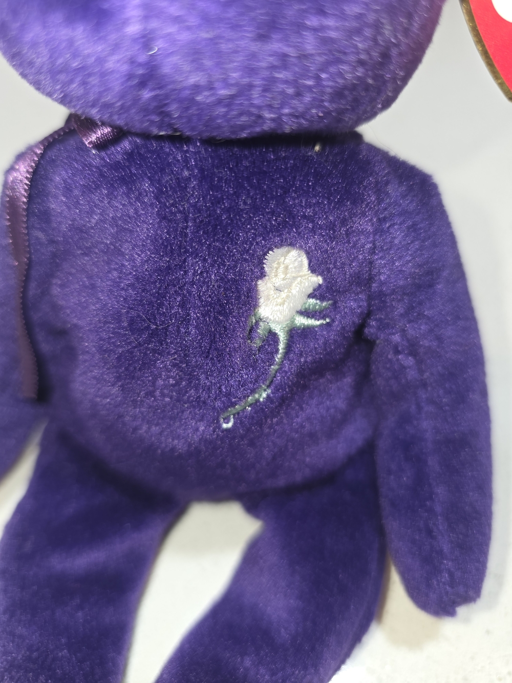 Rare Ty Beanie Baby 'Princess Diane Purple Bear Plush - Ty Brand - Picture 2 of 7